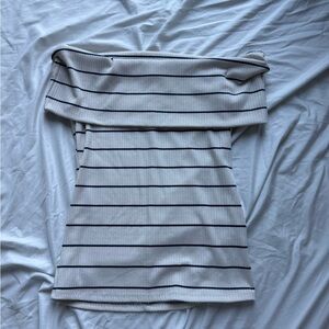a new day Navy Striped Top